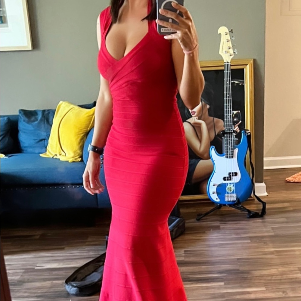Original Herve Ledger Selene Halter Gown Size Small